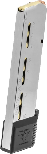 WILSON MAGAZINE 1911 ETM .45 - ACP 10RD SS EXT. POLYMER PAD