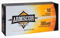 ARMSCOR 380 ACP 95GR FMJ - 50RD 20BX/CS