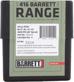 BARRETT 416 BARRETT AMMO 452 - GR FMJ 8BX/CASE