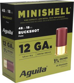 AGUILA MINI-SHELL 12GA 1.75" - 7-#4 & 4-#1 BUCK 25RD 10BX/CS