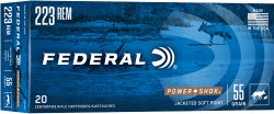 FEDERAL POWER-SHOK 223 REM - 55GR SP 20RD 10BX/CS