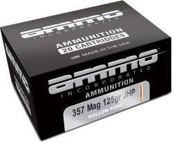 AMMO INC 357 MAG 125GR JHP - 20RD 10BX/CS
