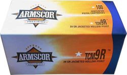 ARMSCOR 22TCM9R 39GR JHP 100RD - 12BX/CS (NOT SAME AS 22TCM)