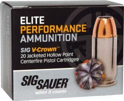SIG 9MM LUGER 147GR ELITE - V-CROWN JHP 20RD 10BX/CS