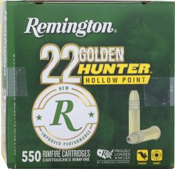 REMINGTON GOLDEN HUNTER 22LR - 40GR PLATED HP 550RD 12BX/CS