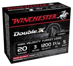 WINCHESTER DOUBLE-X 20GA 3" - 1-5/16OZ #5 10RD 10BX/CS
