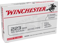 WINCHESTER USA 223 REM - 55GR FMJ 20RD 50BX/CS
