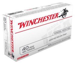 WINCHESTER USA 40 SW 180GR - JHP 50RD 10BX/CS