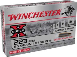 WINCHESTER SUPER-X 223 REM - 55GR BTHP 20RD 25BX/CS
