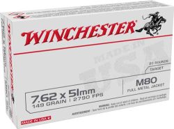 WINCHESTER USA 7.62x51 149GR - FMJ 20RD 25BX/CS
