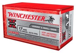 WINCHESTER SUPER-X 17HMR 20GR - XTP JHP 2375FPS 50RD 20BX/CS