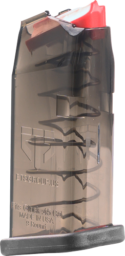 ETS MAGAZINE FOR GLOCK .45ACP - 9RD CARBON SMOKE FITS G30