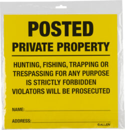 ALLEN POSTED NO TRESPASSING - SIGN 12 PACK