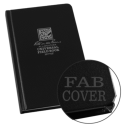Fabrikoid Hard Cover Notebook - Black (4.75'' x 7.5'')
