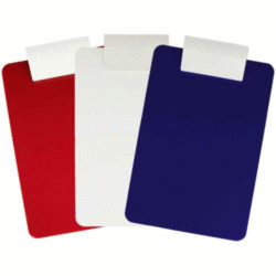 Antimicrobial Plastic Clipboard - Letter/A4 Size - Red/White/Blue 3-Pack