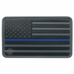 U.S. Flag Black w/ Blue Stripe Morale Patch (6 PACK)