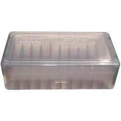 MTM .38/.357 Mag 50-Round Slip Top Handgun Ammo Box Smoke