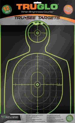 TRUGLO TRU-SEE Self Adhesive Targets - Handgun 12x18 Green 12 Pack